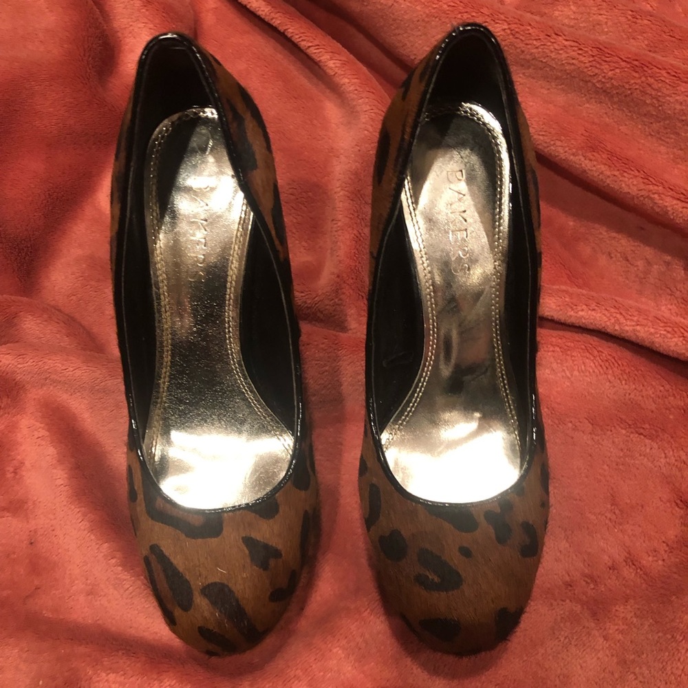 Bakers Mohair Leopard Print Heels